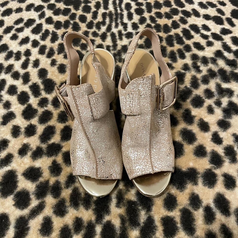 Donald Pliner Anette Metallic Slingback Block Heel - Picture 2 of 5